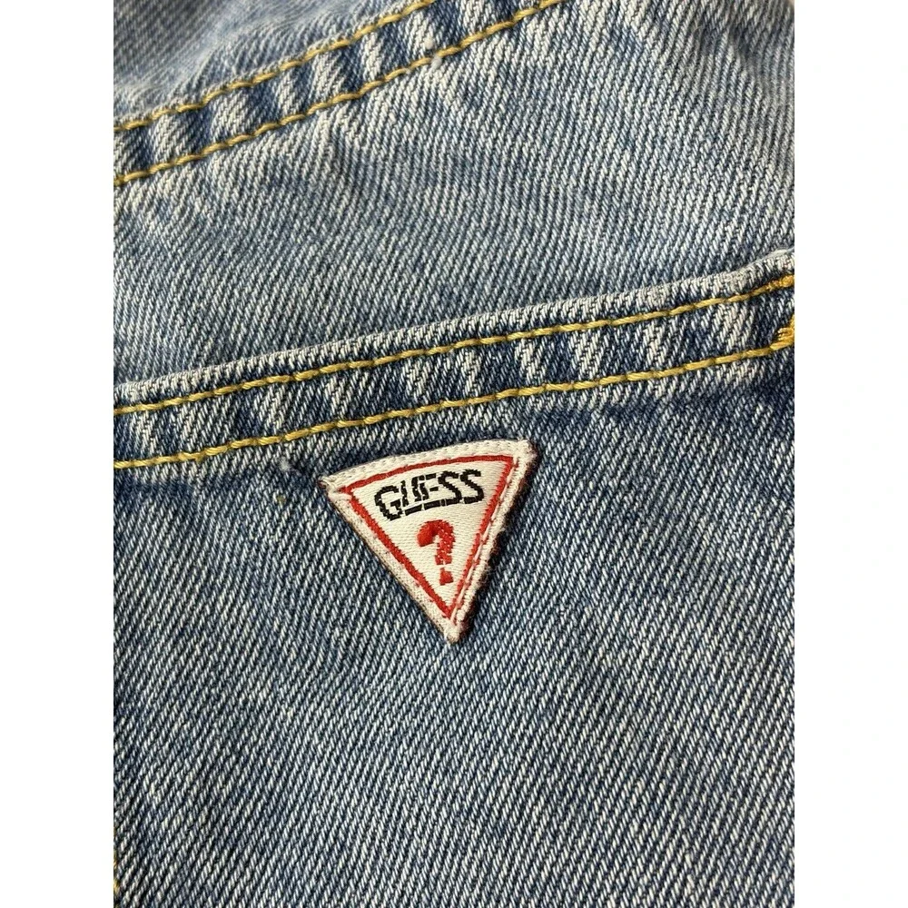 90’s Vintage Blue Denim Guess Overalls Made In USA Size 3m